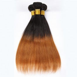 T1B-30 Ombre Brazilian Hair Straight 100% Remy Human Hair Weave Bundles