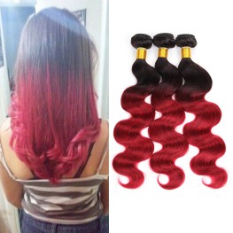 T1B-Bug Ombre Brazilian Hair Body Wave 100% Remy Human Hair Weave Bundles