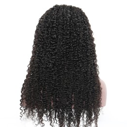 Full Lace Wig Kinky Curly Remy Human Hair Pre-Plucked Wigs